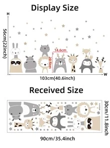 1 件卡通狮子兔子墙贴，家居装饰动物星星墙纸，儿童房婴儿房卧室壁画可爱贴花，贴纸，墙贴花，家居装饰乙烯基贴花，春季装饰品让您的家焕然一新，Rama 装饰贴纸 - 彩色 - 查看 3