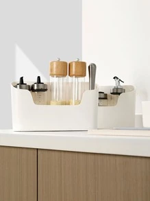 1pc Wall Mounted Storage Box,Minimalist Plain Storage Rack For Home - White - View 3