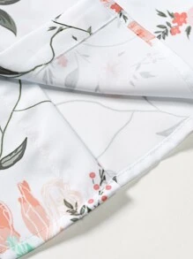 Manfinity RSRT Men Floral Print Shirt & Drawstring Waist Shorts - Black and White - View 7