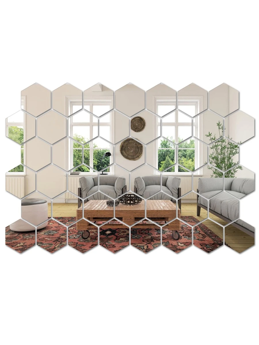 45入組鏡面牆貼 - 銀色 - 查看 1