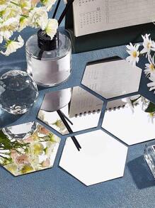 多尺寸组合装饰墙镜粘贴墙面3d塑料板装饰卧室浴室配件家居室内最佳礼物 - 銀色 - 查看 8