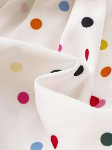 Bebé Vestido de tirantes de lunares ribete con fruncido bajo con malla con diadema - Blanco - Ver 7