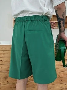 Manfinity Men Slant Pocket Bermuda Shorts - Green - View 2