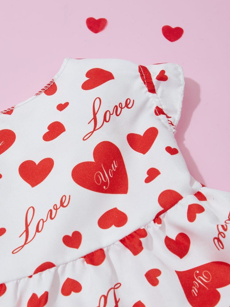 PETSIN Heart & Letter Graphic Ruffle Trim Pet Dress - Multicolor - View 5