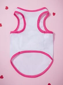 PETSIN 1pc Heart & Letter Graphic Pet Tank - Multicolor - View 7