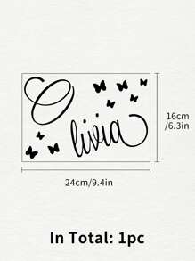 1pc Butterfly Heart-shaped Wall Sticker For Nursery Kids Room, Decoration Vinyl Sticker Bedroom Home decor - Black - View 4