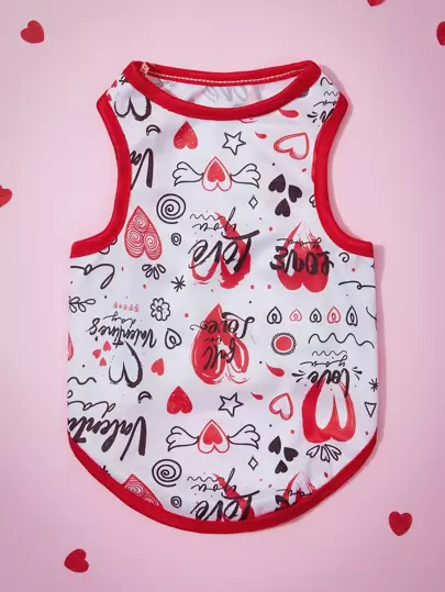 PETSIN Ziua Îndrăgostiților 1buc rezervor pentru animale de companie grafică inimă și litere