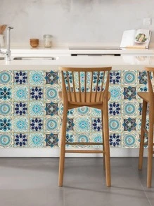 10入組曼陀羅圖案啞光瓷磚地板貼紙 - 彩色 - 查看 3