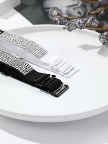 2pairs Rhinestone Letter Bra Strap, For R Ave - Multicolor - View 4