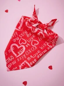 1pc Heart Print Pet Bandana - Multicolor - View 4
