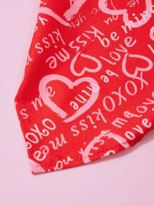 1pc Heart Print Pet Bandana - Multicolor - View 3
