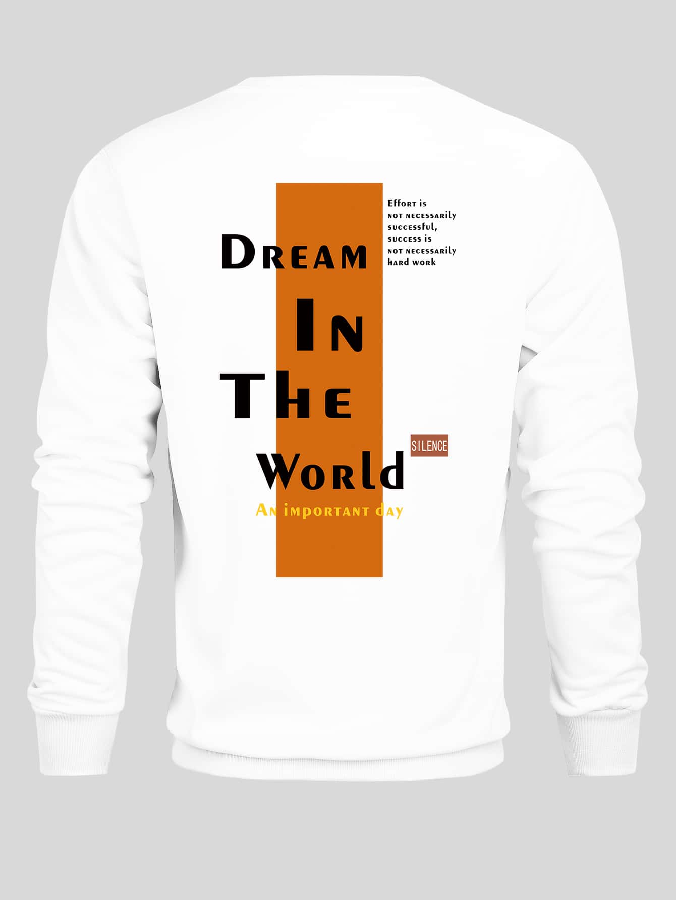 Men Slogan Graphic Pullover - White - View 1