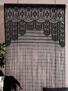 1pc Floral Pattern Tassel Curtain