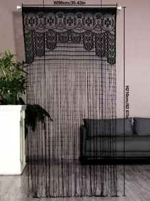 1pc Floral Pattern Tassel Curtain