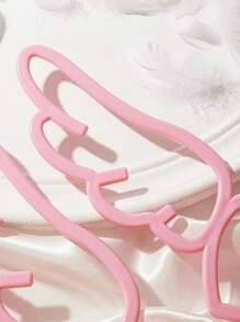 ROMWE Kawaii 2pcs Heart & Wing Design Hanger - Pink - View 3