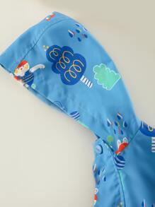 小男童卡通圖案翻蓋口袋連帽夾克