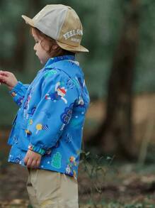 小男童卡通圖案翻蓋口袋連帽夾克