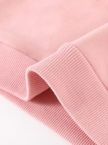 男孩花卉和字母圖案加絨內裏連帽衫