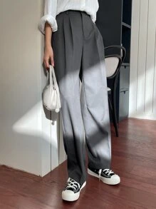 DAZY Fold Pleated Slant Pocket Suit Trousers - Dark Grey - View 8