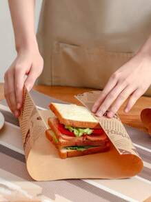 50pcs Packing Paper, Suitable For Sandwiches, Breakfast Wraps, Burgers, Rice Bal - Multicolor - View 4