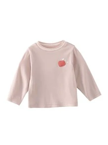 Toddler Girls Apple Print Tee - Baby Pink - View 1
