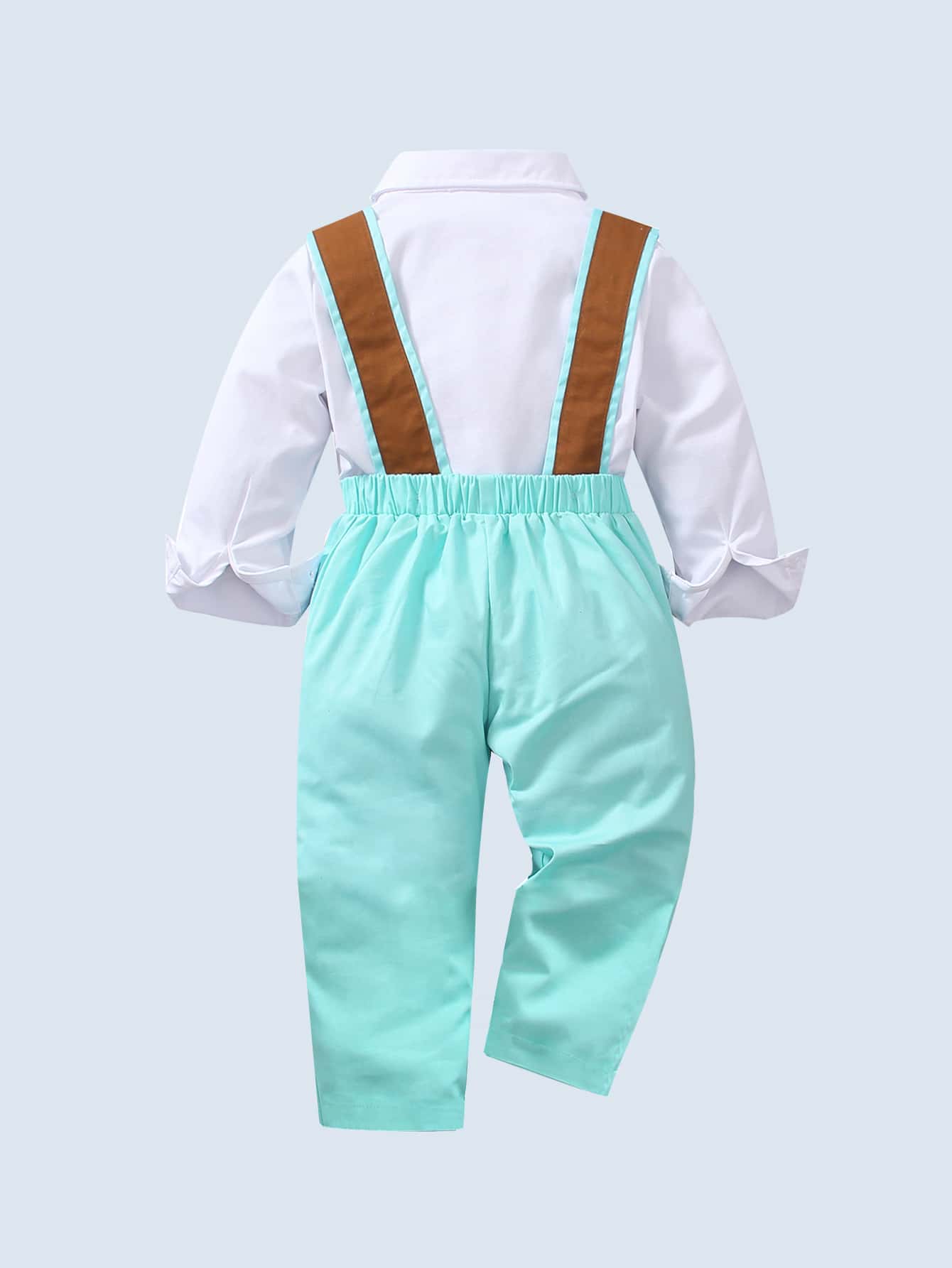Baby Boy Bow Front Shirt & Suspender Pants - Multicolor - View 1