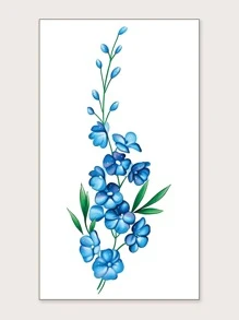 1pc Romantic Floral Pattern Temporary Tattoo Sticker For Arm Body - Multicolor - View 2