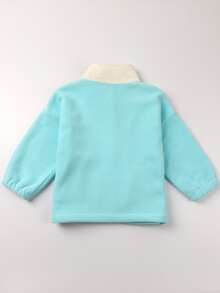 YINGZIFANG Toddler Boy Colourblock Letter Patched Detail Zipper Front Coat - Multicolor - View 2