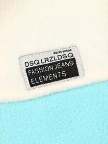 YINGZIFANG Toddler Boy Colourblock Letter Patched Detail Zipper Front Coat - Multicolor - View 4