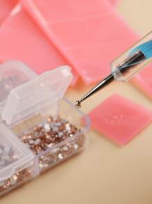 FULL BEAUTY 100pcs Nails Adhesive Glue Clay Diy Nail Art Adhesive Poster Putty Manicure Training Art Clay Nail Sticker For Girls Women Nail Art Clay, Reusable Nail Art Clay, Nail Art Plasticine,Manicure - Pink - View 2