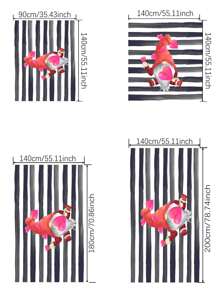 1pc Gonk Print Tablecloth - Multicolor - View 2