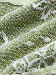 ROMWE Fairycore Áo khoác và áo lót dành cho xe tăng nữ Tương phản ren Loại bướm Thanh lịch - Màu xanh Ô liu - Xem 3