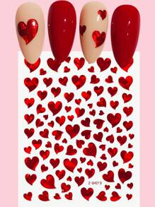 1sheet Heart Pattern Nail Art Sticker Nail Stickers DIY Nails Nail Supplies - Multicolor - View 1