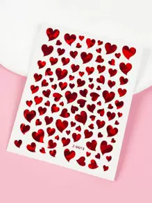 1sheet Heart Pattern Nail Art Sticker Nail Stickers DIY Nails Nail Supplies - Multicolor - View 5