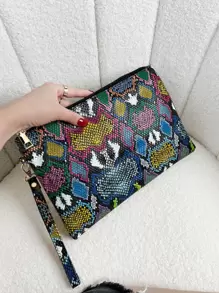 Armtasche mit Schlangenmuster, mittlere Größe, elegant, Handytasche, Abendtasche, Make-up-Tasche, Damenbrieftasche, Handtasche, Modisch, Modern, Business, für Jahrestag, Valentinstag, Geburtstag Geschenk, Geschenk, für Frauen, Mädchen, Dame, weiblich, Schulsachen für Schulzimmer, Schulanfang