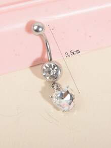 1入組水鑽愛心掛飾臍釘銅首飾類