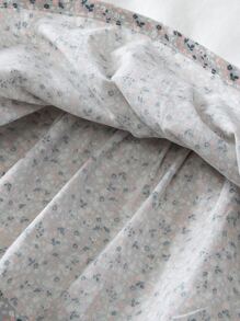 Niñas Vestido 2 en 1 con estampado floral y letra bajo con fruncido - Blanco - Ver 5