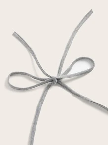 SHEIN EZwear Plus Star Print Crop Halter Top - Light Grey - View 4