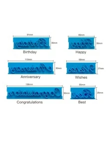 6入組字母設計模版 - 藍色 - 查看 2