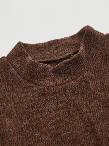 SHEIN MOD Top tank crop de cuello alto con diseño con hebilla - Café integral - Ver 3