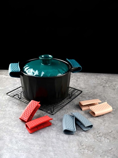 2 قطع لون عشوائي قدر مقبض مشبك