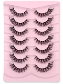 分體假睫毛，7對約15mm搖擺優雅3D睫毛 - 黑色 - 查看 1