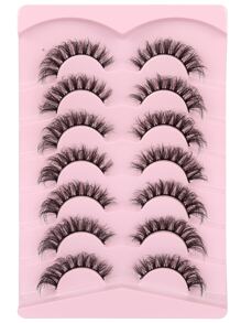 分體假睫毛，7對約15mm搖擺優雅3D睫毛 - 黑色 - 查看 5