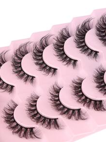 分體假睫毛，7對約15mm搖擺優雅3D睫毛 - 黑色 - 查看 6