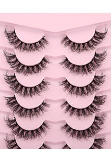 分體假睫毛，7對約15mm搖擺優雅3D睫毛 - 黑色 - 查看 7