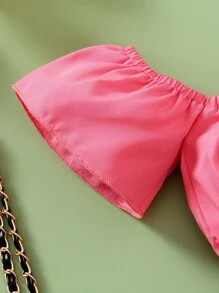 Toddler Girls Cold Shoulder Top & Floral Print Shorts - Multicolor - View 5