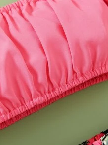 Toddler Girls Cold Shoulder Top & Floral Print Shorts - Multicolor - View 7