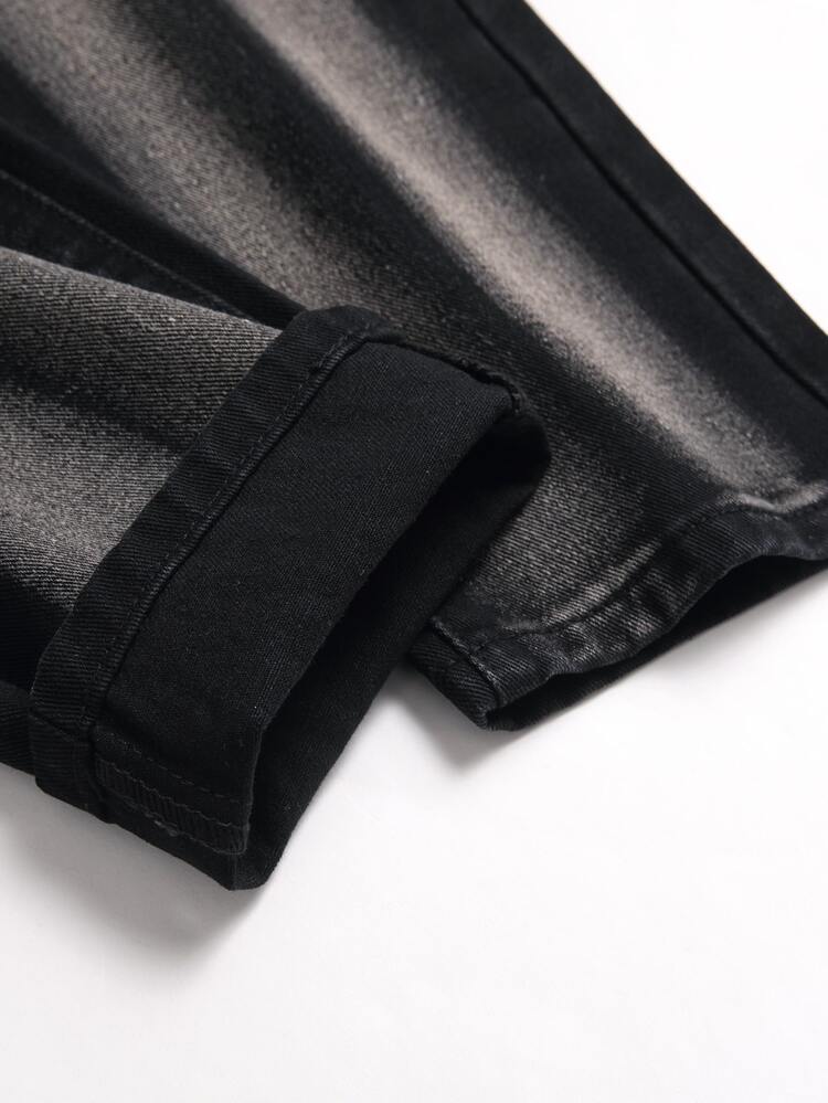 Men Washed Skinny Pocket Zipper Jeans - Multicolor - View 3