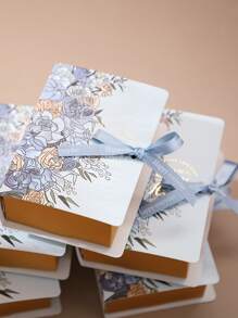 2入組創意藍玫瑰書形禮盒，婚禮派對糖果禮盒，硬殼紙盒婚禮派對禮品袋 - 彩色 - 查看 3