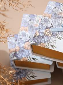 2入組創意藍玫瑰書形禮盒，婚禮派對糖果禮盒，硬殼紙盒婚禮派對禮品袋 - 彩色 - 查看 4